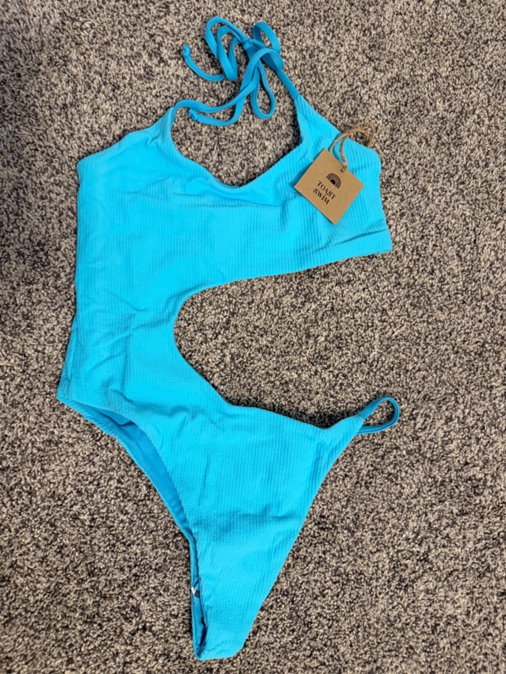 Toast Swim Women's One-Shoulder Cutout One-Piece Swimsuit - Turquoise